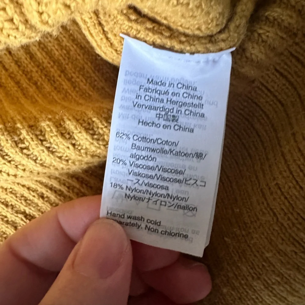 Madewell Patch Pocket mustard yellow Pullover Knitted Sweater Small